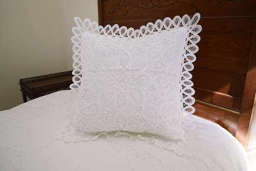 Battenburg Lace. Fancy Belgium. All Lace. 26"square (SHAM COVER)